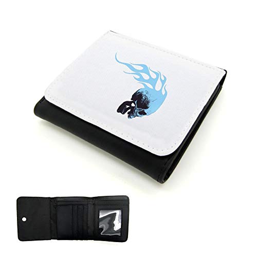Mygoodprice Herren-Geldbörse aus PU-Leder, Totenkopf, Flamme, Schwarz , one size von Mygoodprice