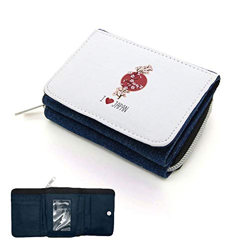 Mygoodprice I Love Japan Geldbörse mit Klappdeckel, Kirschbaum, Jean, one size, Klassisch von Mygoodprice