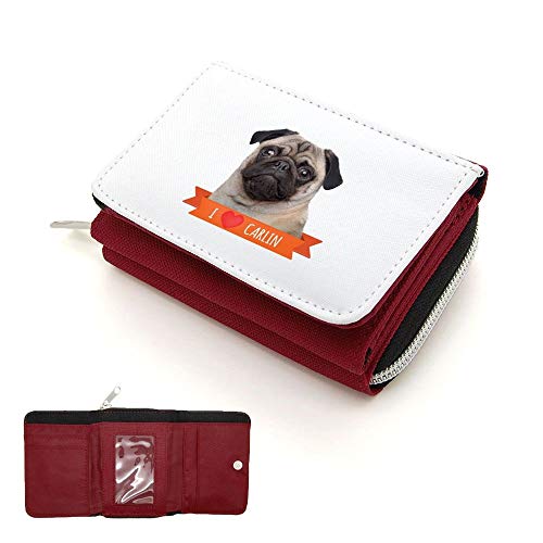 Mygoodprice Mops 2 Geldbörse mit Klappdeckel, rot, one size von Mygoodprice