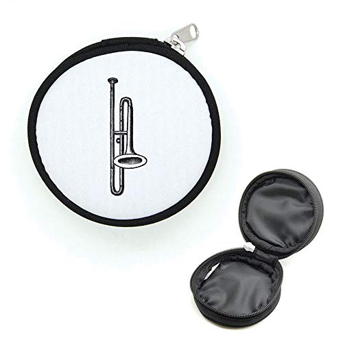 Runde Geldbörse mit Reißverschluss, Trompete, Retro, Schwarz , one size von Mygoodprice