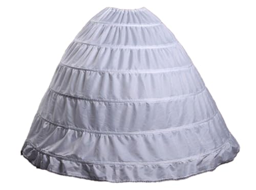 Myhengt Unterrock Reifrock 6 Ringe TÜLLROCK Petticoat Unterrock Krinoline Brautkleid (DE/NL/SE/PL, Alphanumerisch, Einheitsgröße, Regular, Regular, weiß) von Myhengt