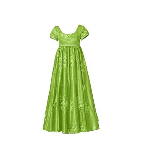 MyheroCos Damen Penelope Featherington Kostüm Kleid Regency Kleid Grüner Teekleid Kleider XS-XXXL von MyheroCos