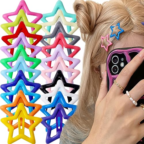 40 Stück Stern Haarklammer,Bunt Sterne Haarspangen Damen Klein Pentagramm Haarklammern Entzückend Niedlich Metall Fünfzackiger Stern Haarspange Für Frauen Baby Hair Clips Hair Clip Hair Accessories von Myhiju