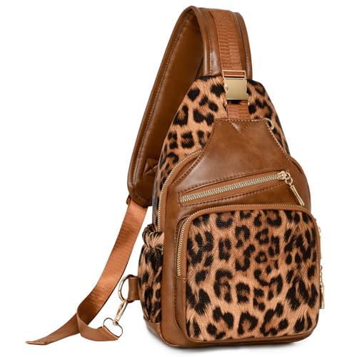 Myhozee Brusttasche Damen Klein Crossbody Bag Umhängetasche Antidiebstahltasche Sling Bag Damen Brusttasche Leder mit von Myhozee