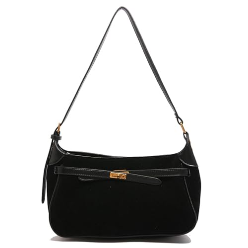 Myhozee Damen Handtasche Klein Schultertasche Schwarz Umhängetasche PU Leder Tasche Damen Shoulder Bag Handbag Clutch Geldbörse Crossbody Bag für Frauen Dating Reisen Party Einkaufe von Myhozee