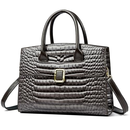 Myhozee Damen-Umhängetasche mit Krokodilmuster Geräumige Schultertasche Praktische Handtasche Elegante Aktentasche, Diebstahlsichere Tasche mit Mehreren Fächern Geeignet für Freizeit und Geschäft von Myhozee