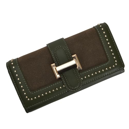 Myhozee Geldbörse Damen groß im Langformat, Portemonnaie Geldbörse Frauen mit 10 Kartenfächer & Fotofenster | Elegantes Portmonee Lang Geldbeutel mit Reißverschluss Druckknopf und vielen Fächern von Myhozee