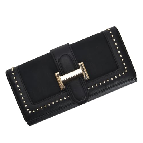 Myhozee Geldbörse Damen groß im Langformat, Portemonnaie Geldbörse Frauen mit 10 Kartenfächer & Fotofenster | Elegantes Portmonee Lang Geldbeutel mit Reißverschluss Druckknopf und vielen Fächern von Myhozee