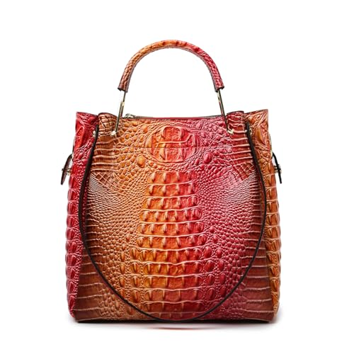 Myhozee Handtasche Damen Groß Damenhandtaschen Set Elegante Handtaschen für Damen Shopper Tasche Umhängetasche Damen Ledertasche mit Prägung Beuteltote Hobo Tragetasche Rosa von Myhozee