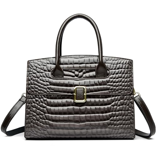 Myhozee Handtasche Damen Mittelgroß Handtasche Wasserdichtes PU-Leder Umhängetasche Elegante Tote Shopper Elegant Henkeltasche Handbags for Women Einfach und Stilvoll Handtaschen Dunkelgrau von Myhozee
