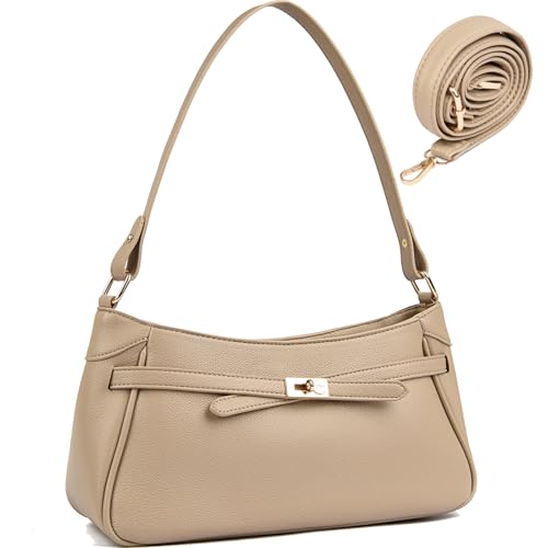 Myhozee Klein Handtasche Damen Schultertasche, Elegant Umhängetasche Damen Tasche Crossbody Bag Mit 2 Schultergurten Top Zip Hobo Shoulder Bag für Frauen Women Dating Party Einkaufe von Myhozee