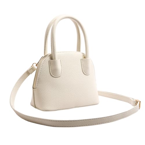 Myhozee Kleine Damen Umhängetaschen PU Leder Crossbody Bag，Handytasche zum Umhängen，Lässige Handtasche mit Litchi-Print und Abnehmbarem und Verstellbarem Schulterriemen mit Reißverschluss von Myhozee