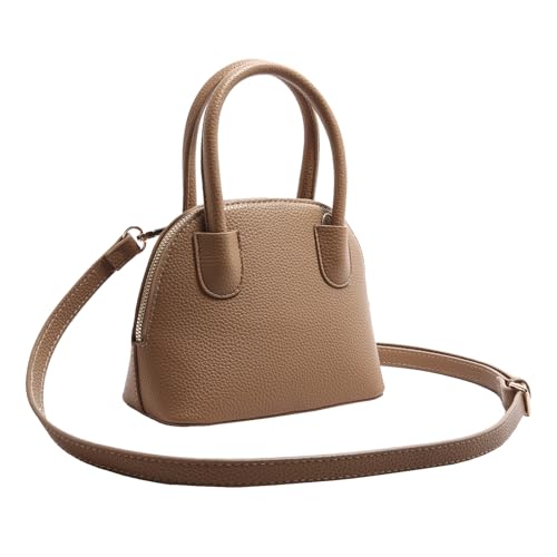 Myhozee Kleine Damen Umhängetaschen PU Leder Crossbody Bag，Handytasche zum Umhängen，Lässige Handtasche mit Litchi-Print und Abnehmbarem und Verstellbarem Schulterriemen mit Reißverschluss von Myhozee