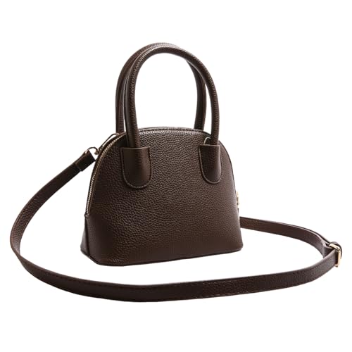 Myhozee Kleine Damen Umhängetaschen PU Leder Crossbody Bag，Handytasche zum Umhängen，Lässige Handtasche mit Litchi-Print und Abnehmbarem und Verstellbarem Schulterriemen mit Reißverschluss von Myhozee