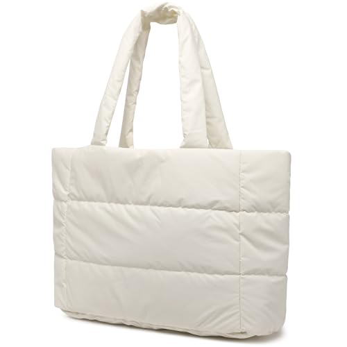 Myhozee Puffer Bag Damen Tasche Elegant - Handtasche Damen Tote Bag Puffect Shopper Groß Umhängetasche Hobo Warme Schultertasche Winter Handbag Stepptasche Einfarbig von Myhozee