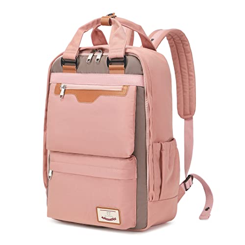 Myhozee Rucksack Damen, Wasserdichter Laptop Rucksäcke Daypack Schulrucksack für Frauen/Männer Lässiger Backpack Schule Freizeit Uni Arbeit mit–Anti Diebstahl Tascheperfekt, Rosa von Myhozee