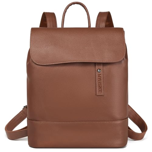 Myhozee Rucksack Damen Elegant, Klein Cityrucksack PU Leder Rucksacktasche Diebstahlsichere Daypack Schultasche Uni Umhängetasche Backpack Rucksack Handtasche Tasche für Damen Herren Beige von Myhozee
