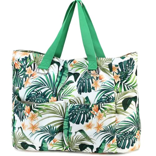 Myhozee Strandtasche XXL Familie groß Badetasche Damen mit Reißverschluss Wasserdicht Sanddicht Beach Bag Sommertasche Schwimmtasche Shopper Saunatasche Reisetasche Tote Bag für Strand Schwimmbäder von Myhozee