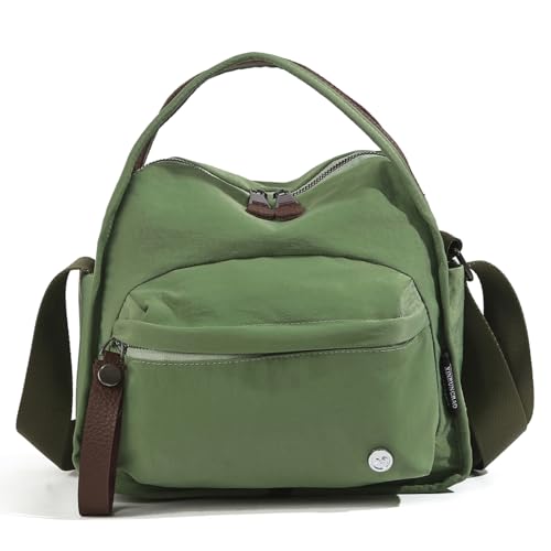 Myhozee Umhängetasche Damen Handtasche Mittelgroß Tasche Wasserdicht Nylon Taschen Damen-umhängetaschen Klein Crossbody Bag Schultertasche für Einkaufen，Reisen Grün von Myhozee