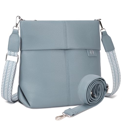 Myhozee Umhängetasche Damen Mittelgroß Handtasche - Klein Crossbody Bag PU Leder mit 2 Gurt, Schultertasche Tasche Damenhandtasche Uni mit Breitem Gurt für Frauen Damen von Myhozee
