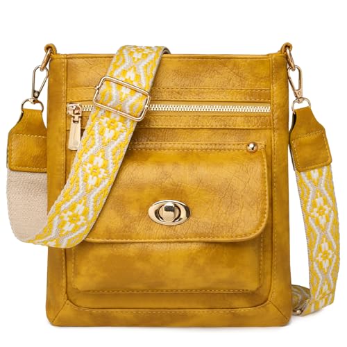 Myhozee klein Umhängetasche Damen Schultertasche mit Reißverschluss Crossbody Leder Anti-Diebstahl handtasche mit mehreren Fächern die ein Tablet aufnehmen kann Breite Schultergurte Jacquard-Gewebe Myhozee klein Umhängetasche Damen Schultertasche mit Reißverschluss Crossbody Leder Anti-Diebstahl handtasche mit mehreren Fächern die ein Tablet aufnehmen kann Breite Schultergurte Jacquard-Gewebe von Myhozee