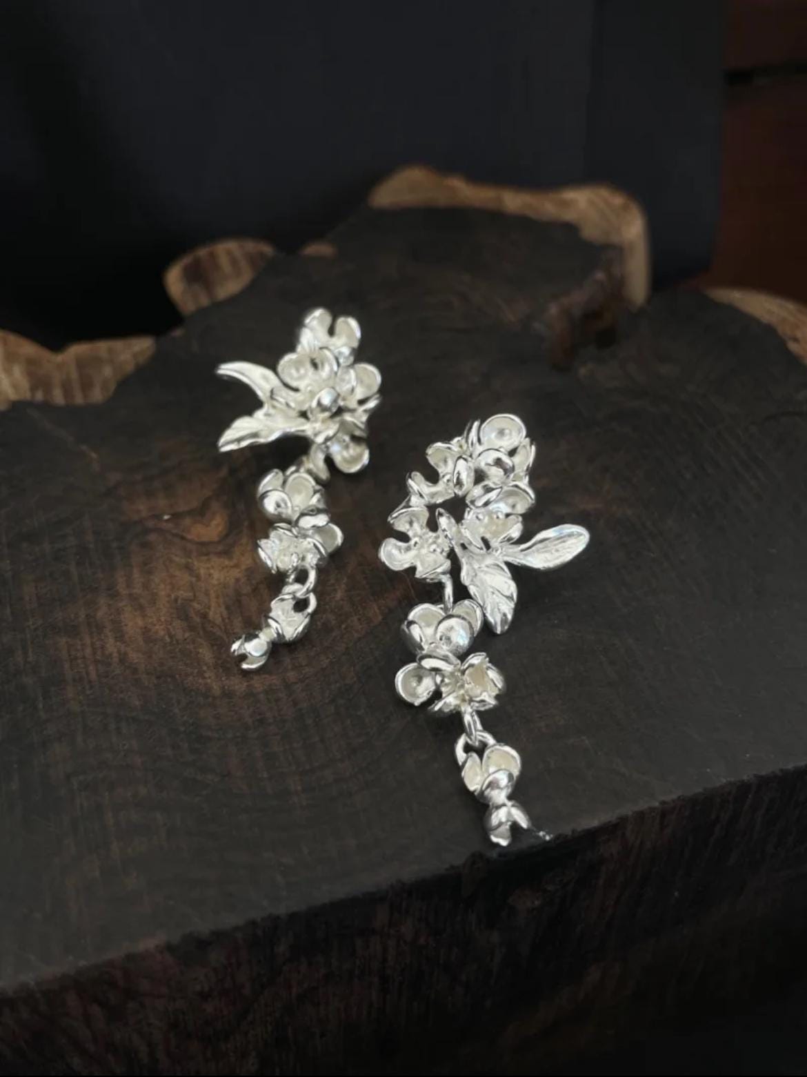 Handgemachte 925 Silber Osmanthus Blume Ohrringe von MyiMaiCo