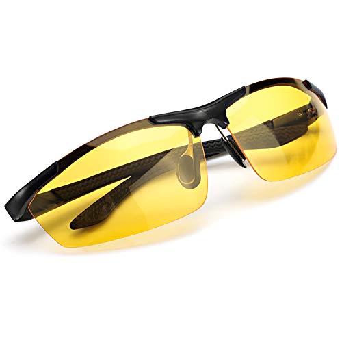Myiaur Gelben Nachtsichtbrille Autofahren Sport Heiß Stil Polarisiert für Herren mit Ultra Leicht Metallrahmens Entspiegelten Sonnenbrillen - UVA UVB Schut von Myiaur