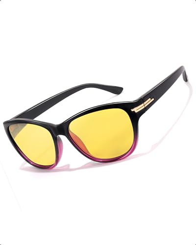 MYAIUR Damen Nachtsicht polarisierte Anti-Glare UV400 Fahrbrille - Trendige Nachtbrille zur Reduzierung von Blendeffekten von Myiaur