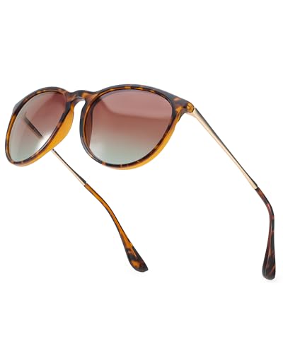 Myiaur Polarisierte Sonnenbrille Damen Klassische Retro-Verlaufsgläser Vintage Runde Designerbrillen UV400 Schutz von Myiaur