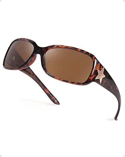 Myiaur Sonnenbrillen Damen Wrap-Around polarisierte Sonnenbrillen stilvolle UV400-Schutz Star Shades fürs Fahren Trendiges Modeaccessoire von Myiaur