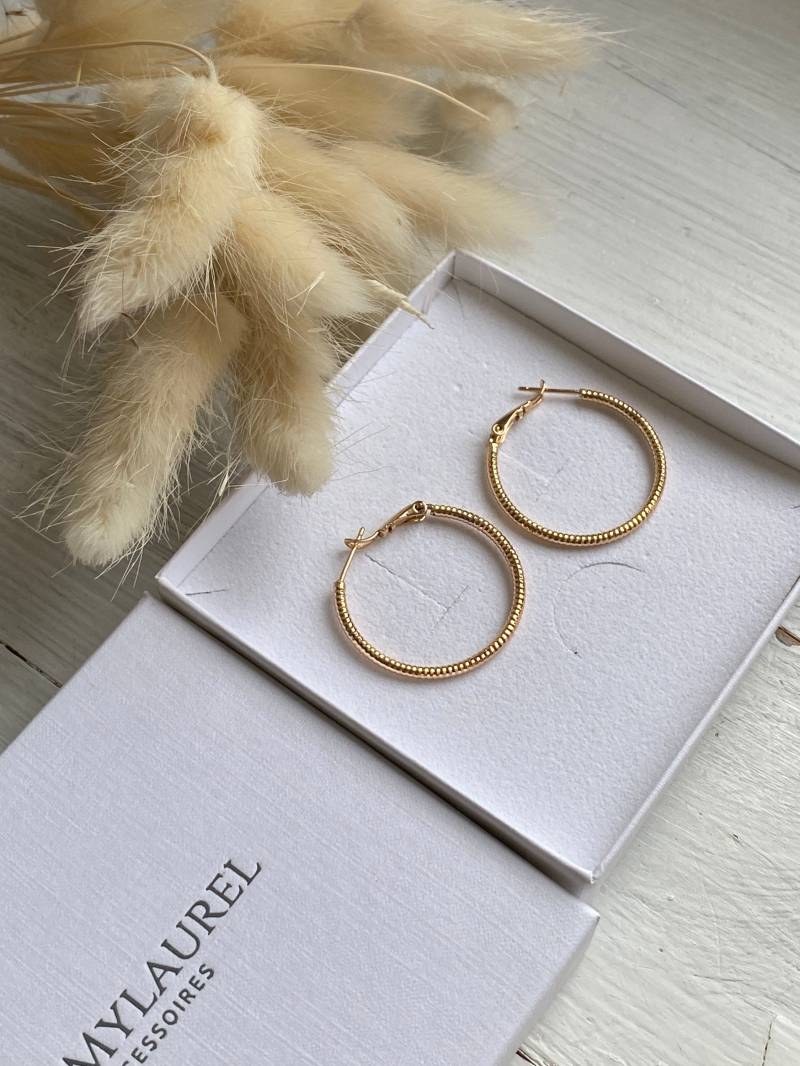 Gold Hoop Ohrringe Chunky Hoops 18K Huggie Big von MylaurelAccessories