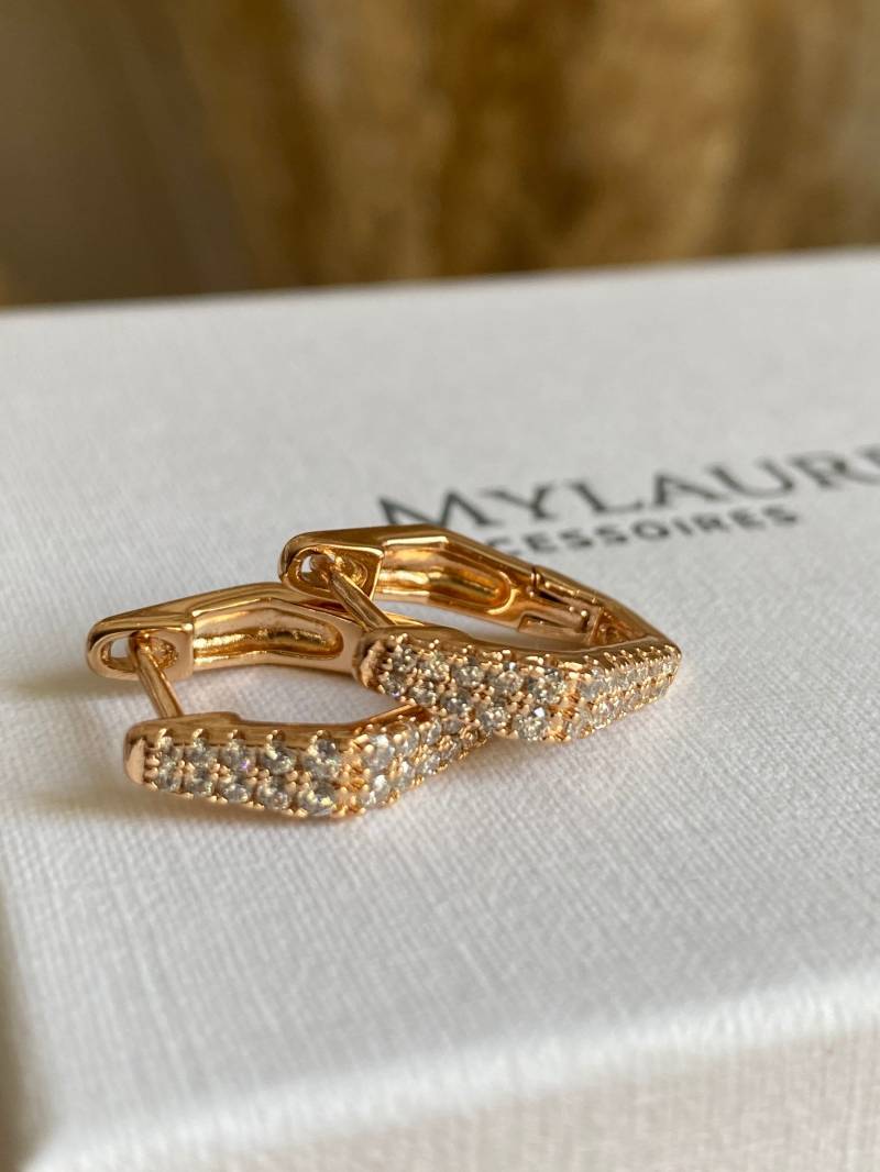 Weihnachtsgeschenk |Ohrringe-Earring-Ohrringe Mit Zirkonia Stein-Schmuck-Rund Ohrringe-Hoop Earring-Hoop von MylaurelAccessories