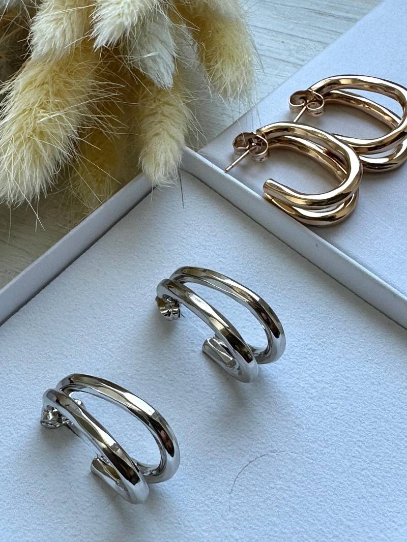 Ohrringe Gold Oval Doppelt | Doppelsreolen Doppelte Hoop Oval Schmuck Geschenk von MylaurelAccessories