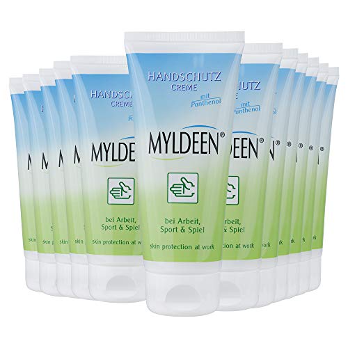 MYLDEEN Hautschutzcreme | Handcreme, Handpflege | Tuben, Tube | Pflege auf der Arbeit, Arbeitsschutz | Pflegt und schützt trockene und rissige Händen, nicht fettend (12 Stück) von Myldeen