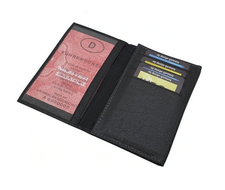 Büffelleder Ausweisetui/Ausweishülle Ausweistasche Kreditkartenetui Kartenetui Mit Rfid & Nfc Schutz in Schwarz von Myledershop