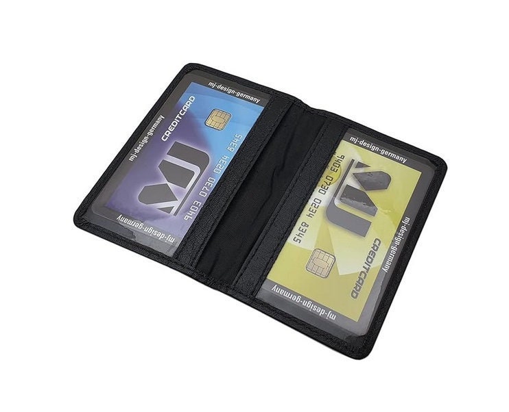Büffelleder Kreditkartenetui/Kartenetui Visitenkartenetui Scheckkartenetui Kartenmäppchen Mit Rfid & Nfc Schutz in Schwarz von Myledershop