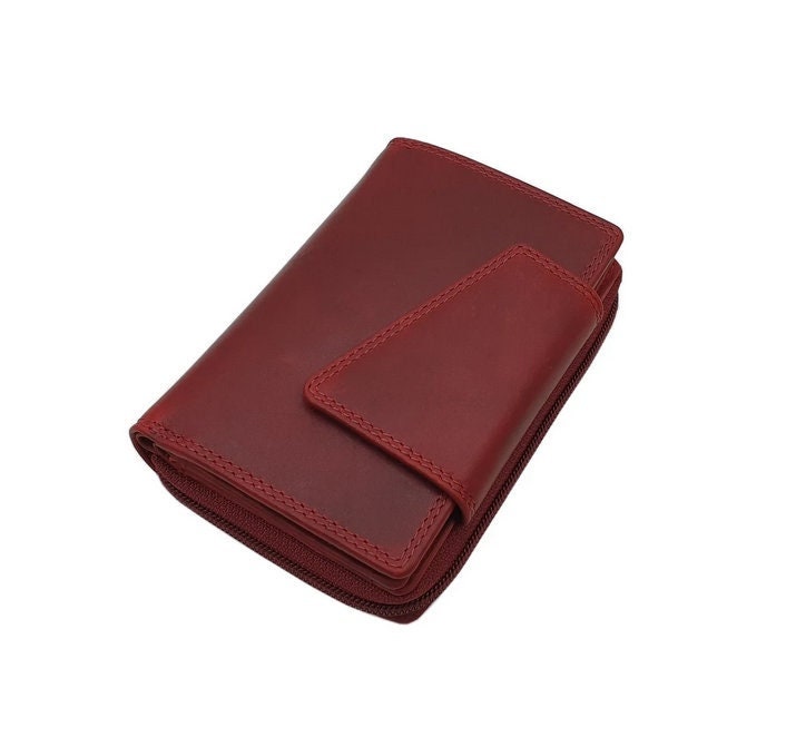 Echt Rindleder Damen Geldbörse/Geldbeutel Portemonnaie Geldtasche Portmonee Mit Rfid & Nfc Schutz in Kirschrot Echt Rindleder Damen Geldbörse/Geldbeutel Portemonnaie Geldtasche Portmonee Mit Rfid & Nfc Schutz in Kirschrot von Myledershop