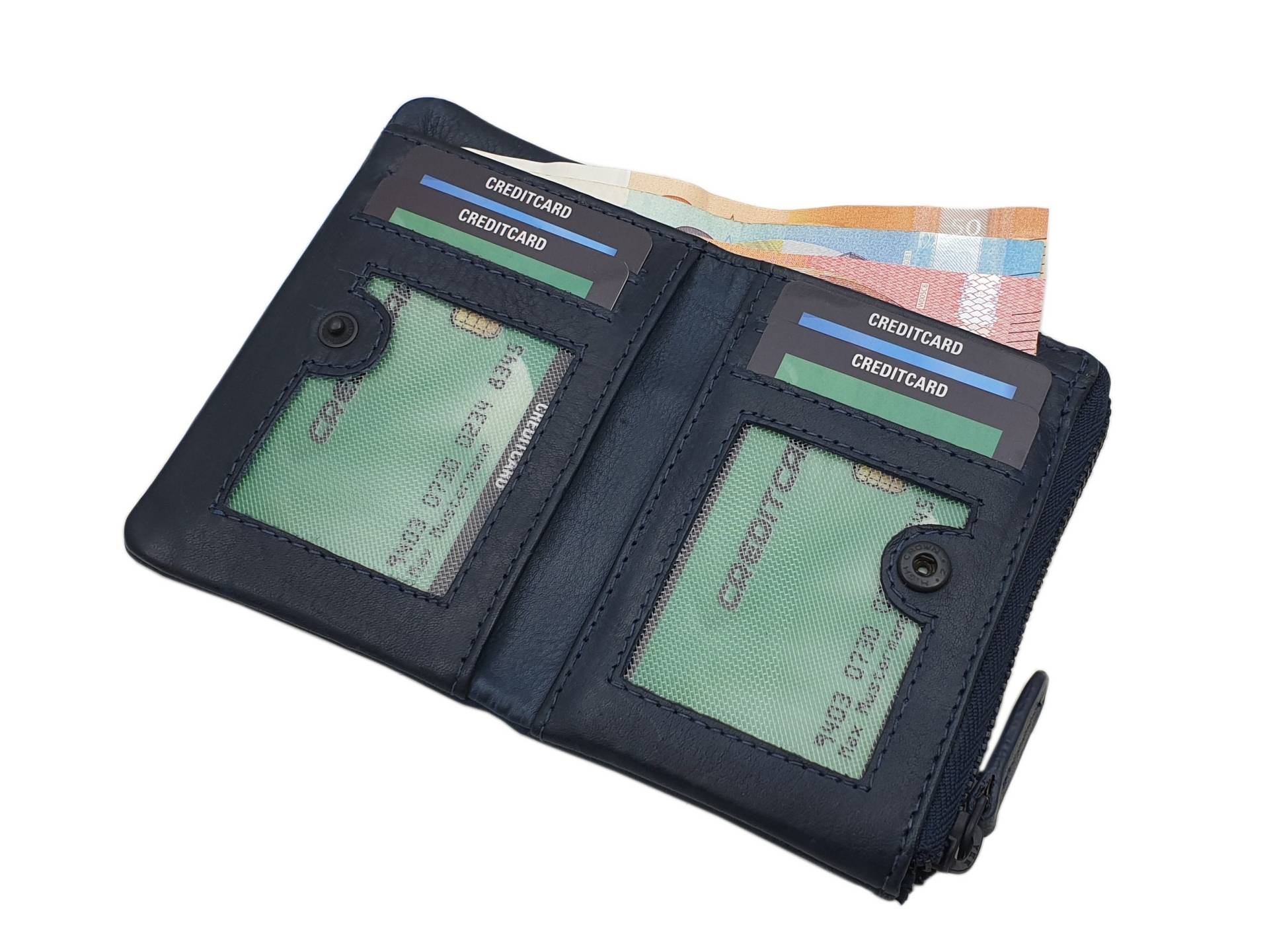Echt Rindleder Geldbörse/Geldbeutel Portemonnaie Geldtasche Portmonee Mit Rfid & Nfc Schutz in Blau Echt Rindleder Geldbörse/Geldbeutel Portemonnaie Geldtasche Portmonee Mit Rfid & Nfc Schutz in Blau von Myledershop