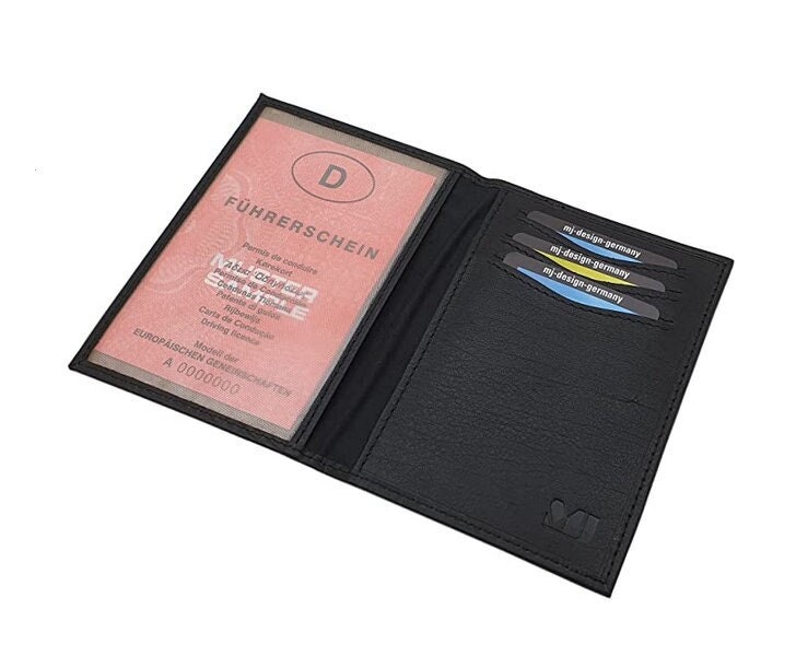 Kalbsleder Ausweisetui/Ausweishülle Ausweistasche Kreditkartenetui Kartenetui Mit Rfid & Nfc Schutz in Schwarz von Myledershop