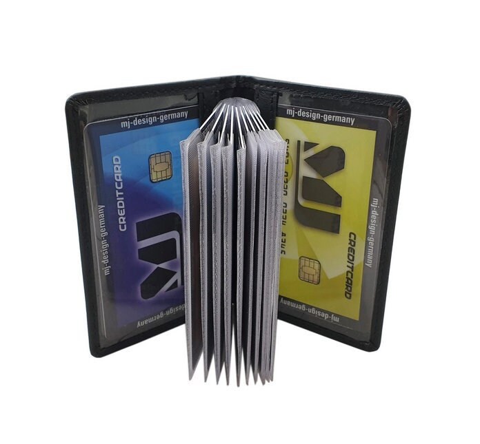Kalbsleder Kreditkartenetui/Kartenetui Visitenkartenetui Scheckkartenetui Kartenmäppchen Mit Rfid & Nfc Schutz in Schwarz von Myledershop