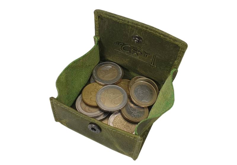 Kleine Büffel-Vollleder Wiener Schachtel Münzbörse/Geldbörse Geldbeutel Portemonnaie Portmonaise Geldtasche Portmonee in Grün von Myledershop