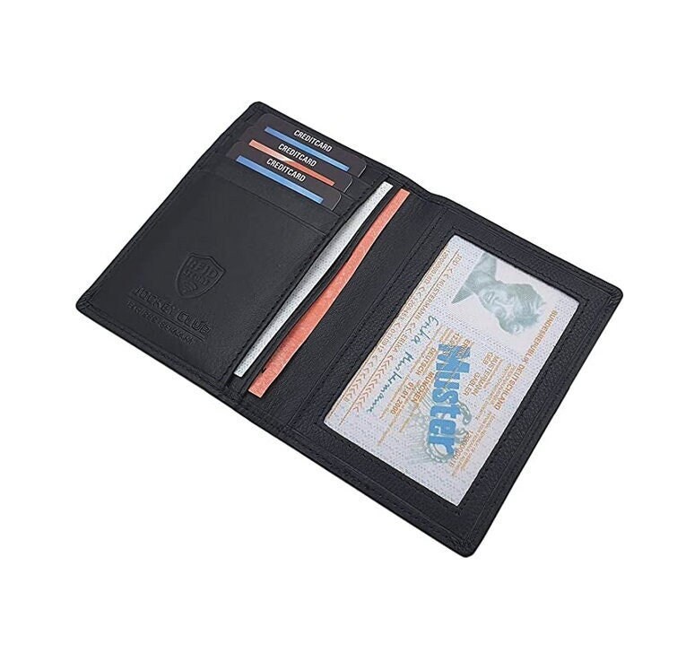 Rind-Nappa Leder Ausweisetui/Ausweishülle Ausweistasche Kreditkartenetui Kartenetui Mit Rfid & Nfc Schutz in Schwarz von Myledershop