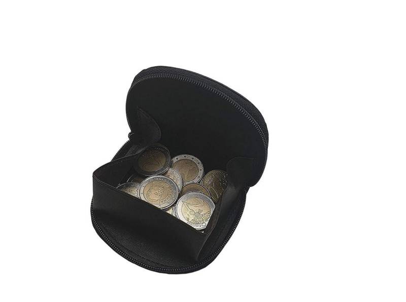 Rind-Nappa Leder Münzbörse/Geldbörse Geldbeutel Portemonnaie Portmonaise Geldtasche Portmonee in Schwarz von Myledershop