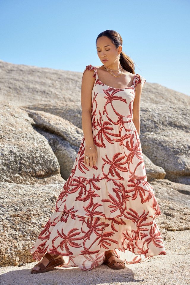 Myleene Klass Sommerkleid Myleene Klass Gestuftes Sommerkleid Palmenprint (1-tlg) von Myleene Klass