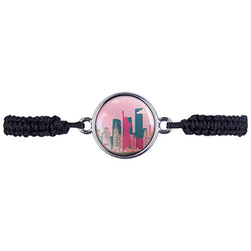 Mylery Armband mit Motiv Skyline New York Big Apple Freiheits-Statue Empire State Silber 16mm von Mylery