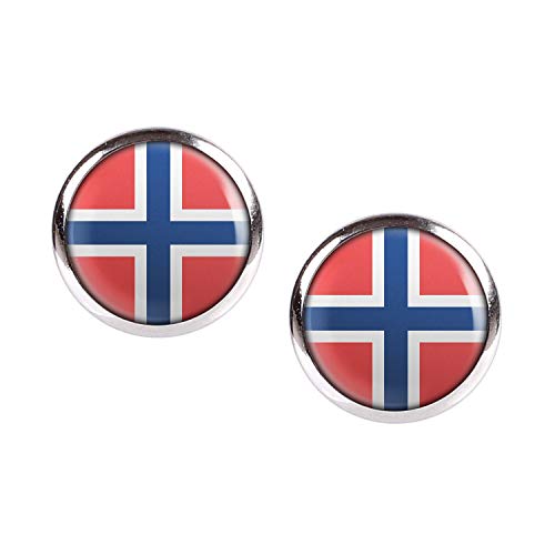Mylery Ohrstecker Paar mit Motiv Norwegen Norway Oslo Flagge silber 12mm Mylery Ohrstecker Paar mit Motiv Norwegen Norway Oslo Flagge silber 12mm von Mylery