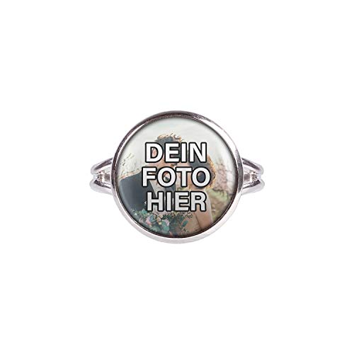 Mylery Ring mit Wunsch-Motiv eigenes Wunsch-Foto Bild oder Design hochladen Silber 14mm von Mylery