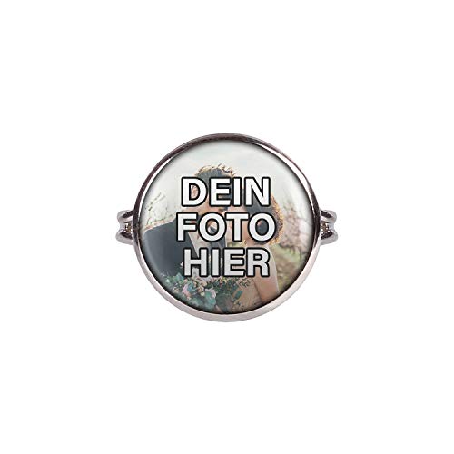 Mylery Ring mit Wunsch-Motiv eigenes Wunsch-Foto Bild oder Design hochladen Silber 16mm von Mylery