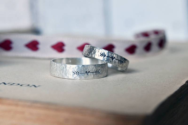 Versprechen Ringe Für Paare - 2 Stück Passende Paar Set Geschenk Freundin Sterling Silber Sets von MyliuDesign