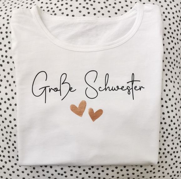 Große Schwester/ Langarm-Shirt Weiß/ Schwangerschaftsankündigung/ Geschenkidee Große Schwester/ Langarm-Shirt Weiß/ Schwangerschaftsankündigung/ Geschenkidee von Mylovelyplott
